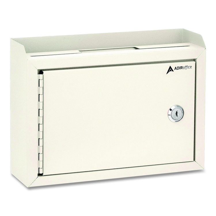 Medium Size Steel Multi-Purpose Secure Drop Box, 9.8 x 3.4 x 7.5, White