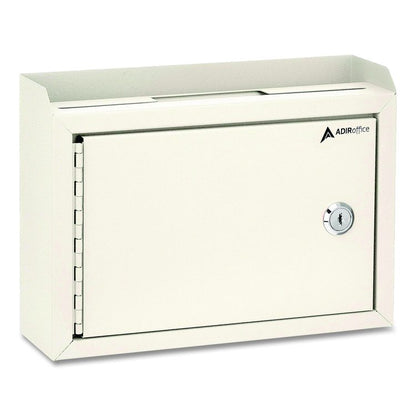 Medium Size Steel Multi-Purpose Secure Drop Box, 9.8 x 3.4 x 7.5, White
