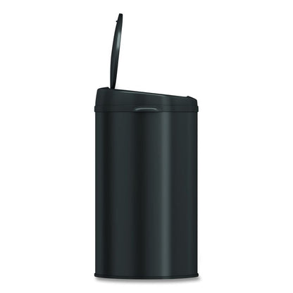 Sensor Trash Can, 8 gal, Plastic/Stainless Steel, Black