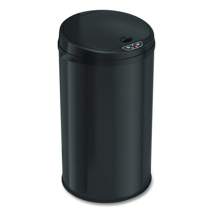 Sensor Trash Can, 8 gal, Plastic/Stainless Steel, Black