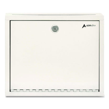 Large Size Steel Multi-Purpose Secure Drop Box, 12 x 3 x 10, White