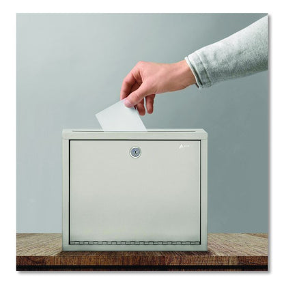 Large Size Steel Multi-Purpose Secure Drop Box, 12 x 3 x 10, Beige