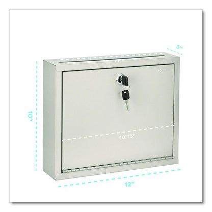 Large Size Steel Multi-Purpose Secure Drop Box, 12 x 3 x 10, Beige