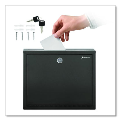 Large Size Steel Multi-Purpose Secure Drop Box, 12 x 3 x 10, Black