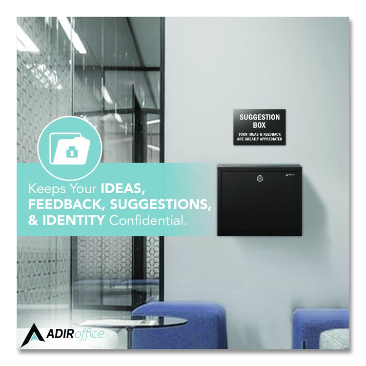 Large Size Steel Multi-Purpose Secure Drop Box, 12 x 3 x 10, Black