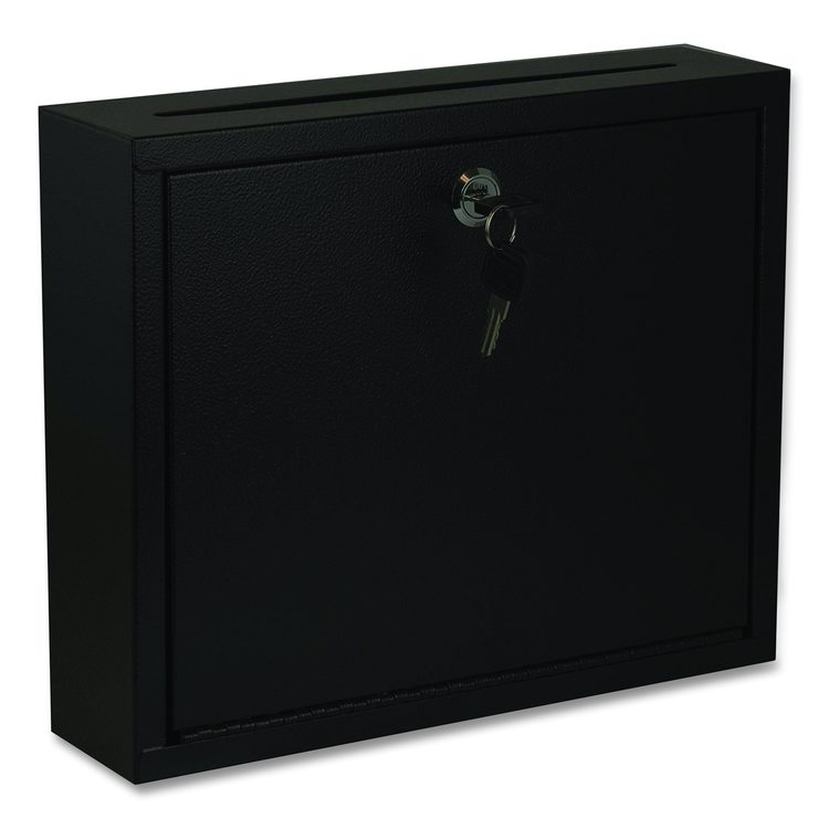 Large Size Steel Multi-Purpose Secure Drop Box, 12 x 3 x 10, Black