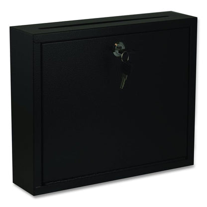 Large Size Steel Multi-Purpose Secure Drop Box, 12 x 3 x 10, Black
