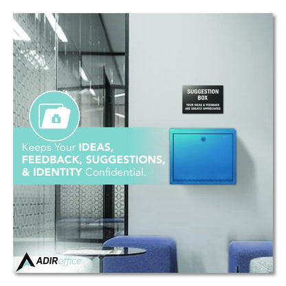 Large Size Steel Multi-Purpose Secure Drop Box, 12 x 3 x10, Blue