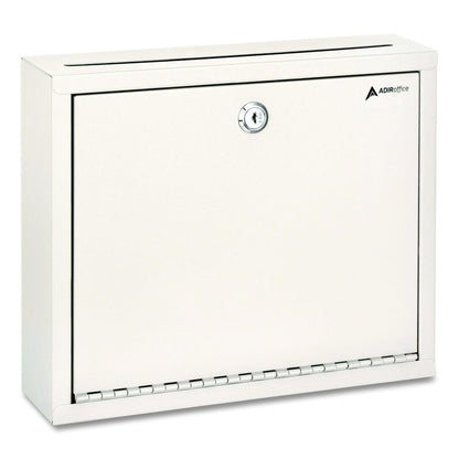 Large Size Steel Multi-Purpose Secure Drop Box, 12 x 3 x 10, White