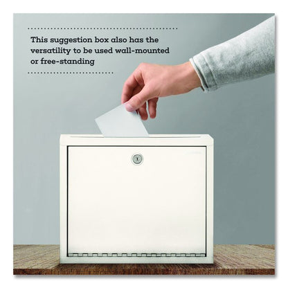 Large Size Steel Multi-Purpose Secure Drop Box, 12 x 3 x 10, White