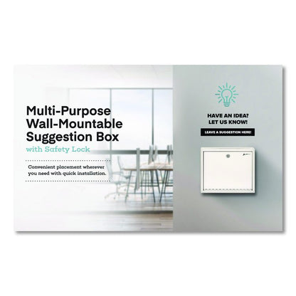 Large Size Steel Multi-Purpose Secure Drop Box, 12 x 3 x 10, White