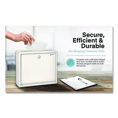 Large Size Steel Multi-Purpose Secure Drop Box, 12 x 3 x 10, White