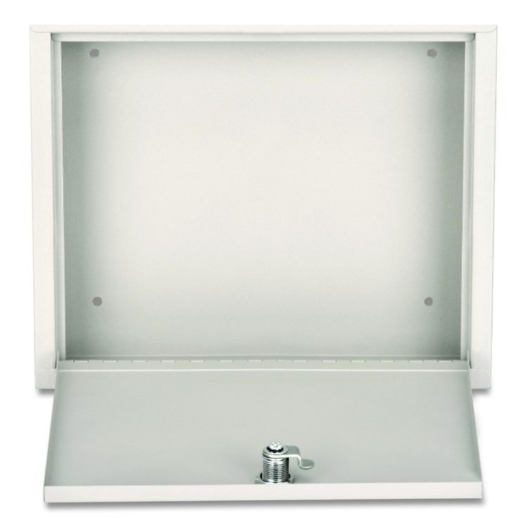 Large Size Steel Multi-Purpose Secure Drop Box, 12 x 3 x 10, White