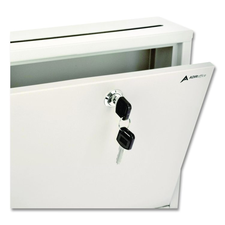 Large Size Steel Multi-Purpose Secure Drop Box, 12 x 3 x 10, White