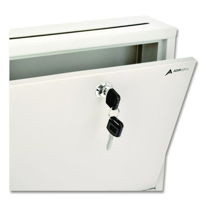 Large Size Steel Multi-Purpose Secure Drop Box, 12 x 3 x 10, White