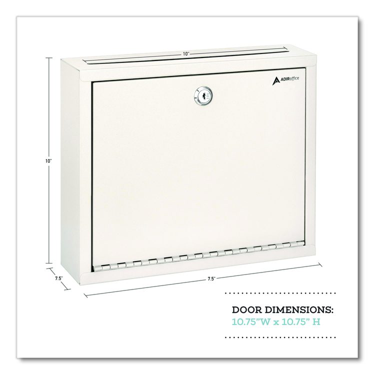 Large Size Steel Multi-Purpose Secure Drop Box, 12 x 3 x 10, White