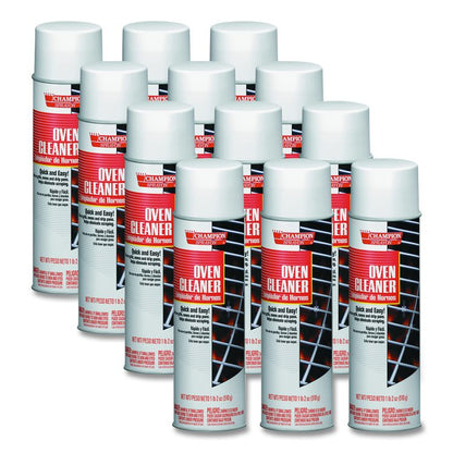 Champion Sprayon Oven Cleaner, 18 oz Aerosol Spray, 12/Carton
