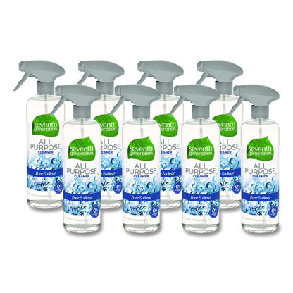 Natural All-Purpose Cleaner, Free and Clear/Unscented, 23 oz Trigger Spray Bottle, 8/Carton