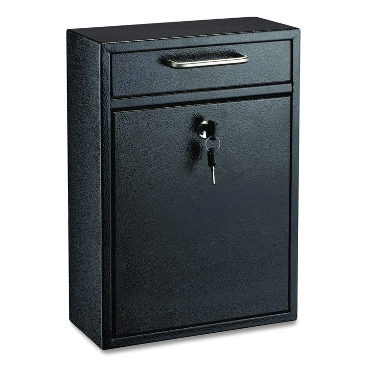 Large Ultimate Secure Drop Box Wall Mounted Mail Box, 11.2 x 4.7 x 16.2, Black