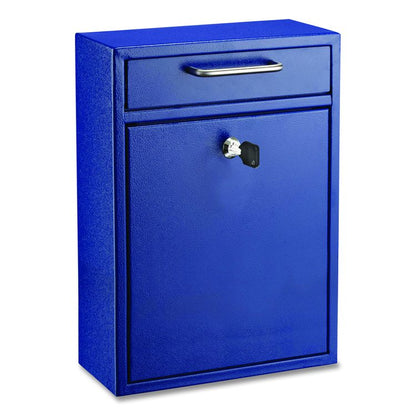 Large Ultimate Secure Drop Box Wall Mounted Mail Box, 11.2 x 4.7 x 16.2, Blue