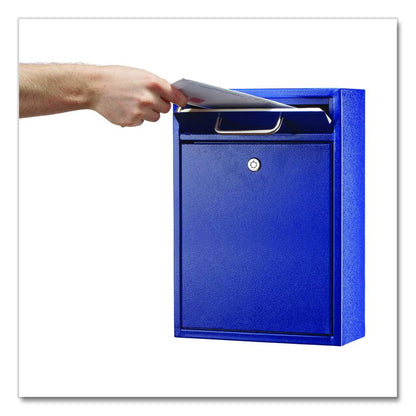 Large Ultimate Secure Drop Box Wall Mounted Mail Box, 11.2 x 4.7 x 16.2, Blue