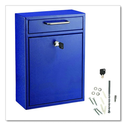 Large Ultimate Secure Drop Box Wall Mounted Mail Box, 11.2 x 4.7 x 16.2, Blue