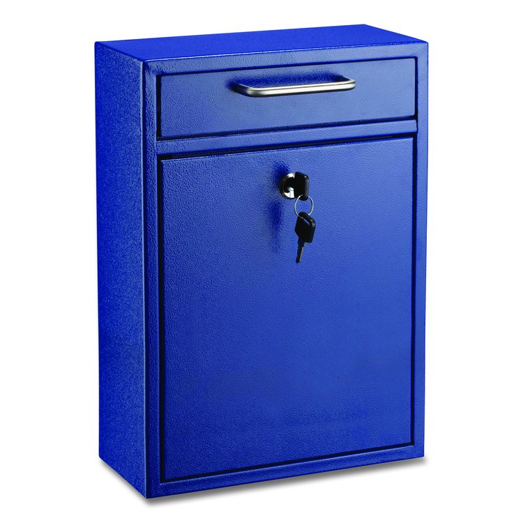 Large Ultimate Secure Drop Box Wall Mounted Mail Box, 11.2 x 4.7 x 16.2, Blue