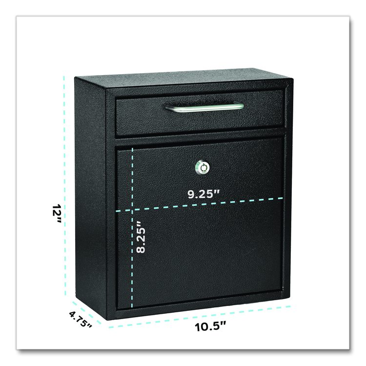 Medium Ultimate Wall Mounted Mail Box, 10.4 x 4.5 x 12, Black