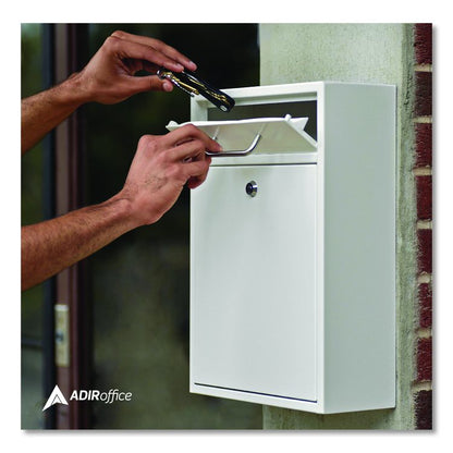 Large Ultimate Secure Drop Box Wall Mounted Mail Box, 11.2 x 4.7 x 16.2, White