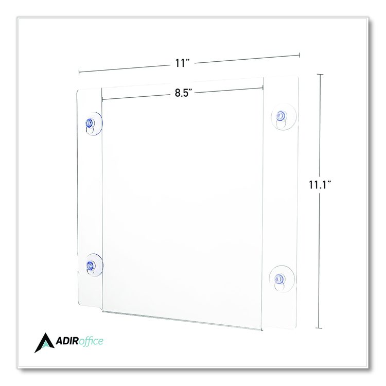 Clear Suction Acrylic Window Sign Holder, 8 x 11, Clear Frame, 2/Pack