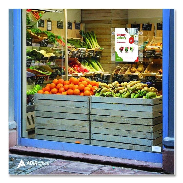 Clear Suction Acrylic Window Sign Holder, 8 x 11, Clear Frame, 6/Pack