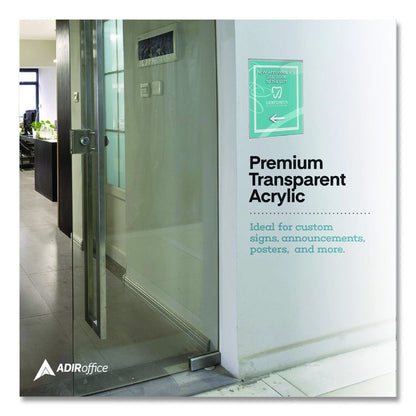 Wall Mount Side-Loading Acrylic Sign Holders, 8 x 11, Clear Frame, 6/Pack