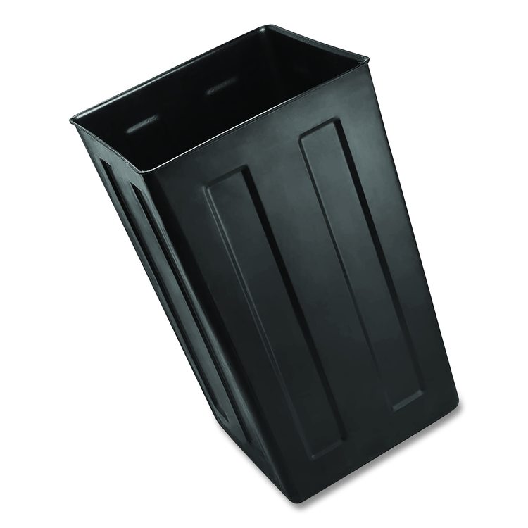 40 Gallon Rigid Plastic Waterproof Square Trash Can Insert Liner for Indoor/Outdoor Trash Can, Plastic, Black