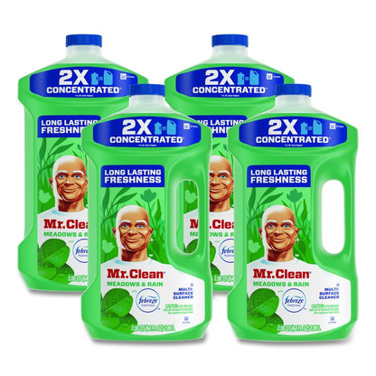 Multipurpose Cleaning Solution with Febreze, Meadows and Rain Scent, 64 oz Bottle, 4/Carton