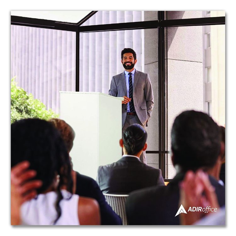 Wood Stand-up Podium Lectern Speaker Stand, 23 x 15 x 45.8, White