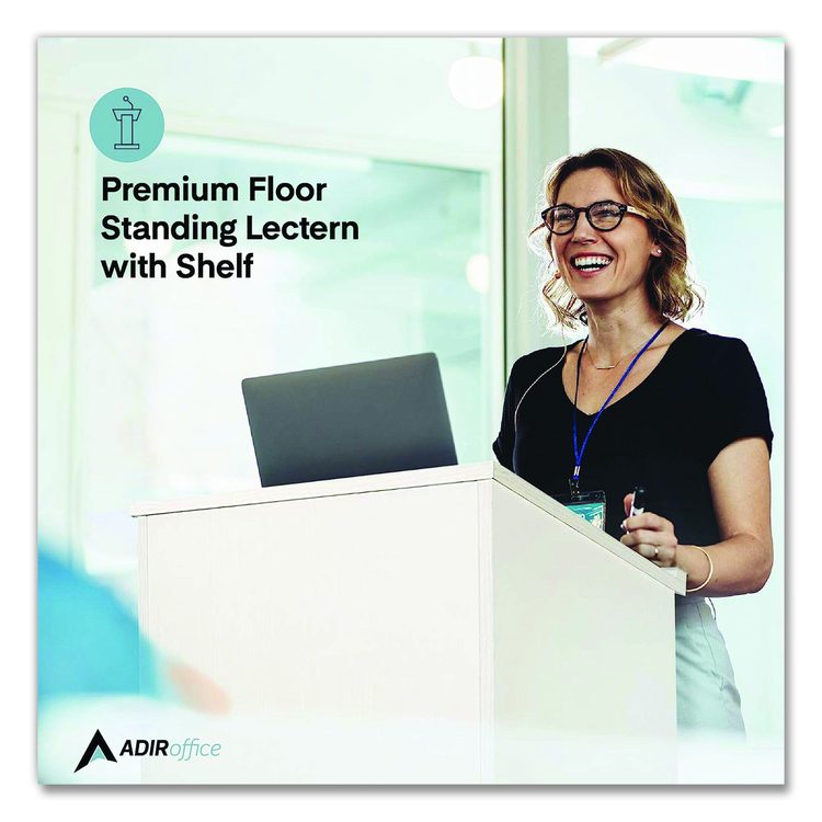Wood Stand-up Podium Lectern Speaker Stand, 23 x 15 x 45.8, White