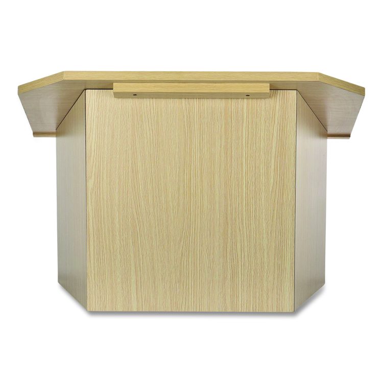 Foldable Tabletop Podium Lectern Speaker Stand, 27 x 16 x 19, Medium Oak