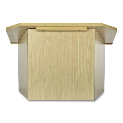 Foldable Tabletop Podium Lectern Speaker Stand, 27 x 16 x 19, Medium Oak