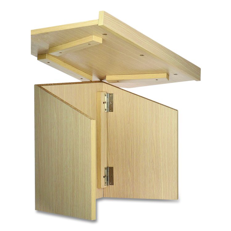 Foldable Tabletop Podium Lectern Speaker Stand, 27 x 16 x 19, Medium Oak