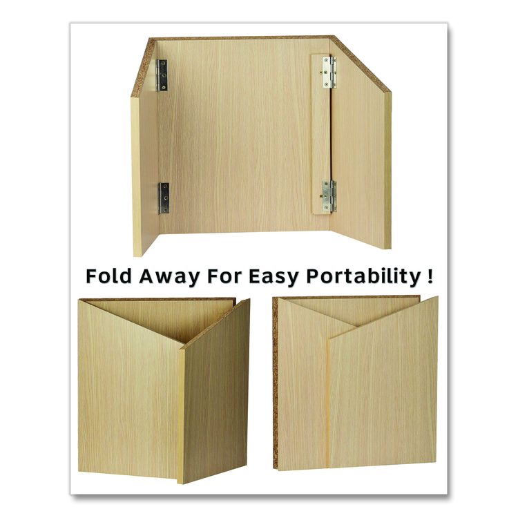Foldable Tabletop Podium Lectern Speaker Stand, 27 x 16 x 19, Medium Oak