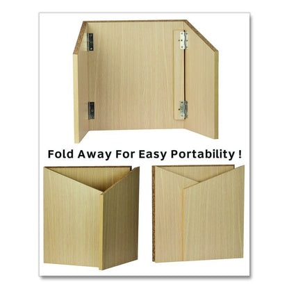 Foldable Tabletop Podium Lectern Speaker Stand, 27 x 16 x 19, Medium Oak