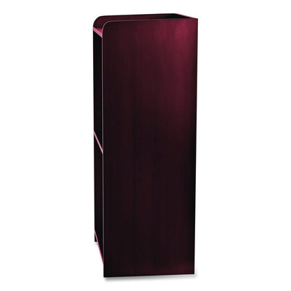 Wood Mobile Presentation Lectern Speaker Stand with Shelves, 22.44 x 16.53 x 45.98, Mahogany