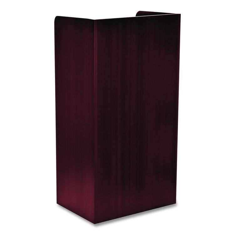 Wood Mobile Presentation Lectern Speaker Stand with Shelves, 22.44 x 16.53 x 45.98, Mahogany