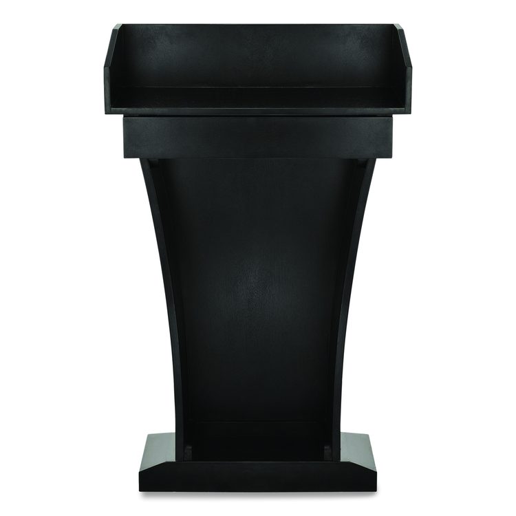 Wood Stand-Up Podium Lectern Speaker Stand with Drawer and Storage Area, 27.55 x 14 x 43.3, Black