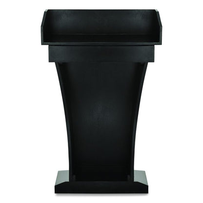 Wood Stand-Up Podium Lectern Speaker Stand with Drawer and Storage Area, 27.55 x 14 x 43.3, Black