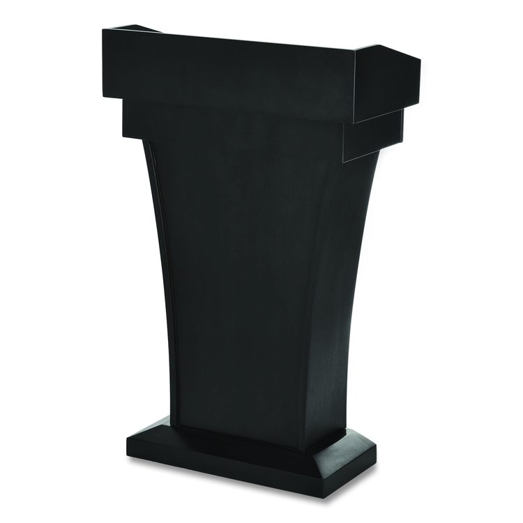 Wood Stand-Up Podium Lectern Speaker Stand with Drawer and Storage Area, 27.55 x 14 x 43.3, Black