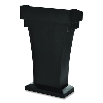 Wood Stand-Up Podium Lectern Speaker Stand with Drawer and Storage Area, 27.55 x 14 x 43.3, Black