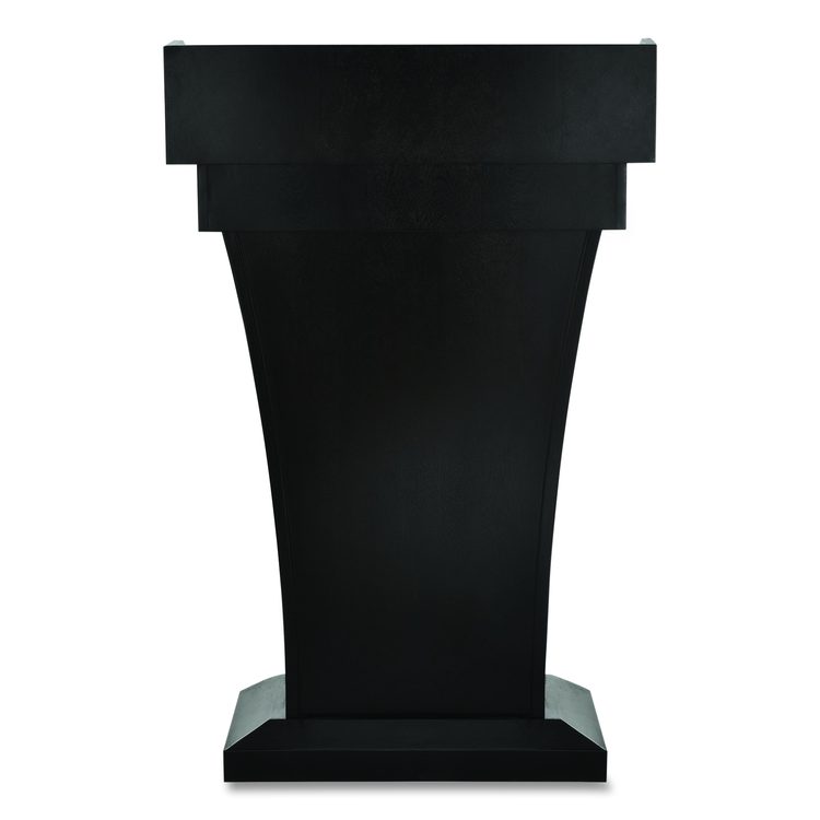 Wood Stand-Up Podium Lectern Speaker Stand with Drawer and Storage Area, 27.55 x 14 x 43.3, Black