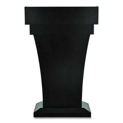 Wood Stand-Up Podium Lectern Speaker Stand with Drawer and Storage Area, 27.55 x 14 x 43.3, Black