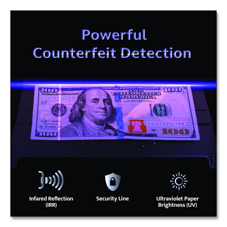 5520UV/MG Cash Counter, 1,300 bills/min, 9.7" x 11.5" x 7.5", Gray